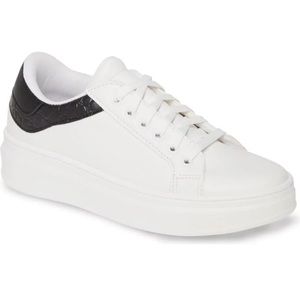 Topshop Cuba Platform White Sneaker, 8